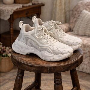 Sandro Paris Astro Chunky White Sneakers